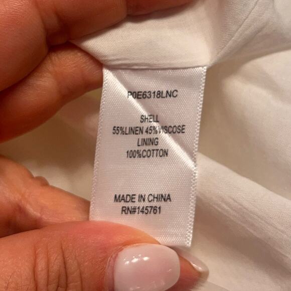 NEW Parker White Linen Puff Sleeve Mini Dress Size 4 - Picture 8 of 10